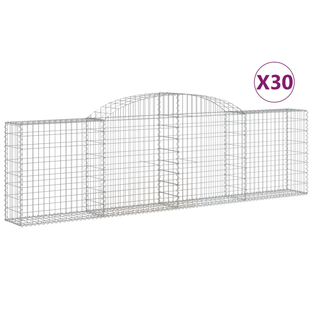 Coșuri gabion arcuite 30 buc, 300x30x80/100 cm, fier galvanizat