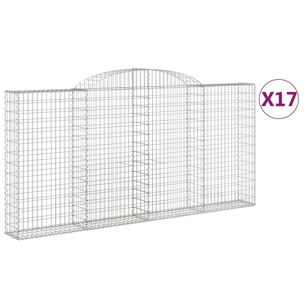 Coșuri gabion arcuite 17 buc. 300x30x140/160cm, fier galvanizat