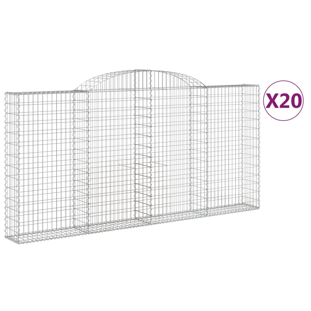 Coșuri gabion arcuite 20 buc, 300x30x140/160cm, fier galvanizat