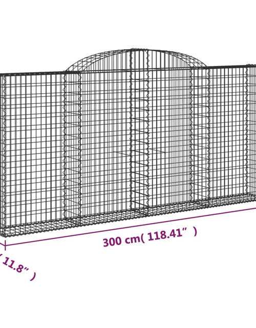 Загрузите изображение в средство просмотра галереи, Coșuri gabion arcuite 20 buc, 300x30x140/160cm, fier galvanizat
