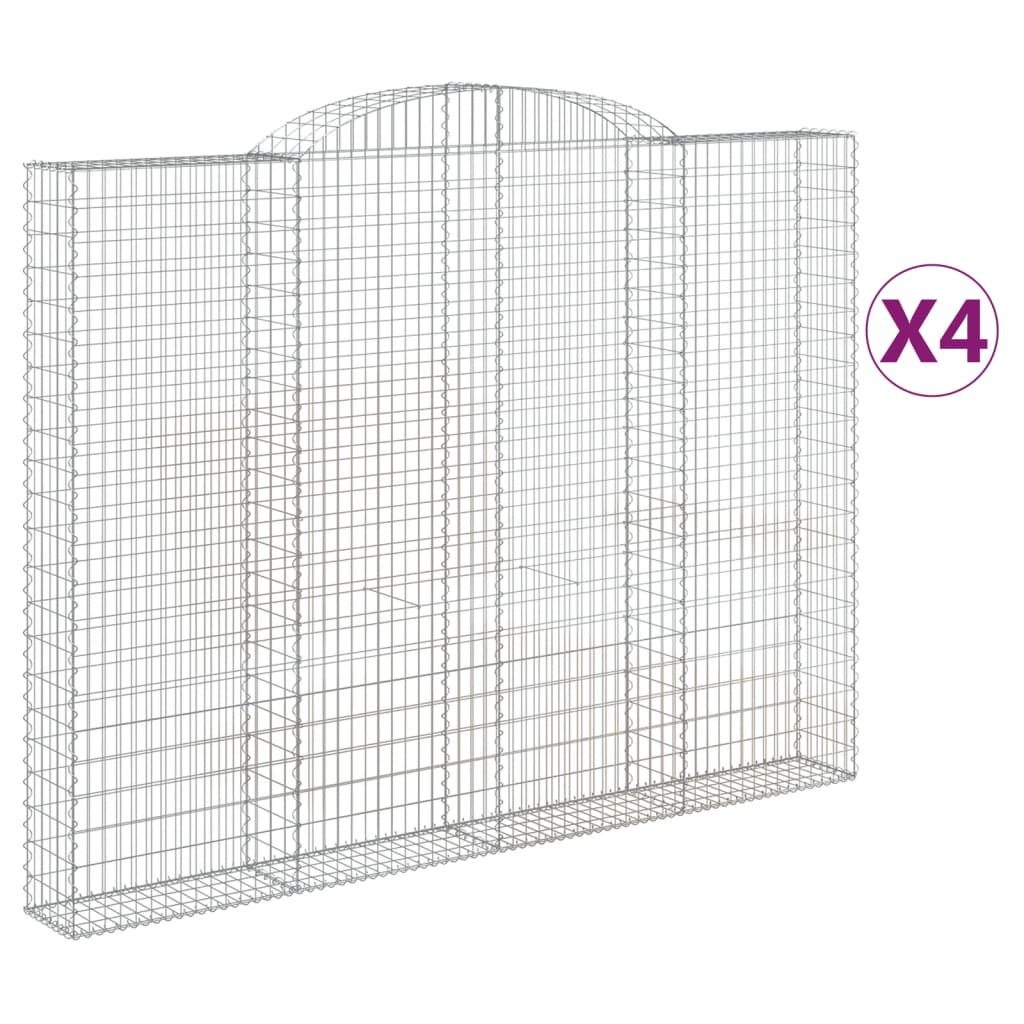 Coșuri gabion arcuite 4 buc. 300x30x220/240 cm fier galvanizat