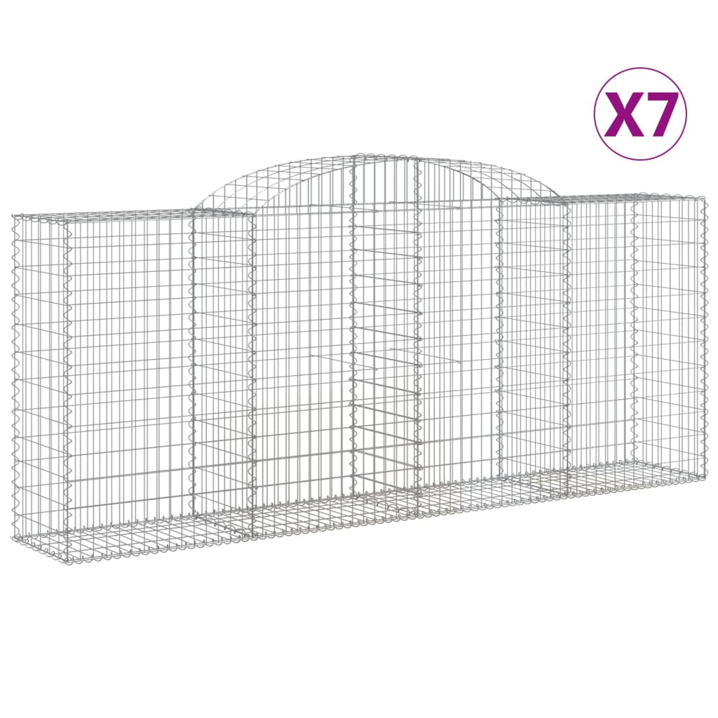 Coșuri gabion arcuite 7 buc. 300x50x120/140 cm, fier galvanizat