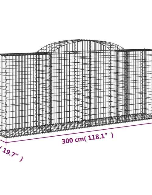 Загрузите изображение в средство просмотра галереи, Coșuri gabion arcuite 7 buc. 300x50x120/140 cm, fier galvanizat
