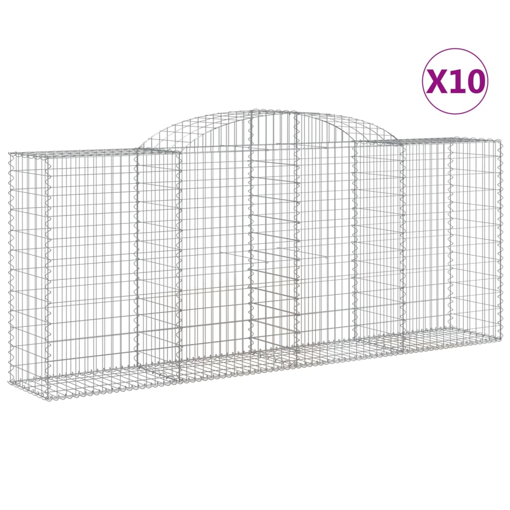 Coșuri gabion arcuite 10 buc. 300x50x120/140 cm fier galvanizat