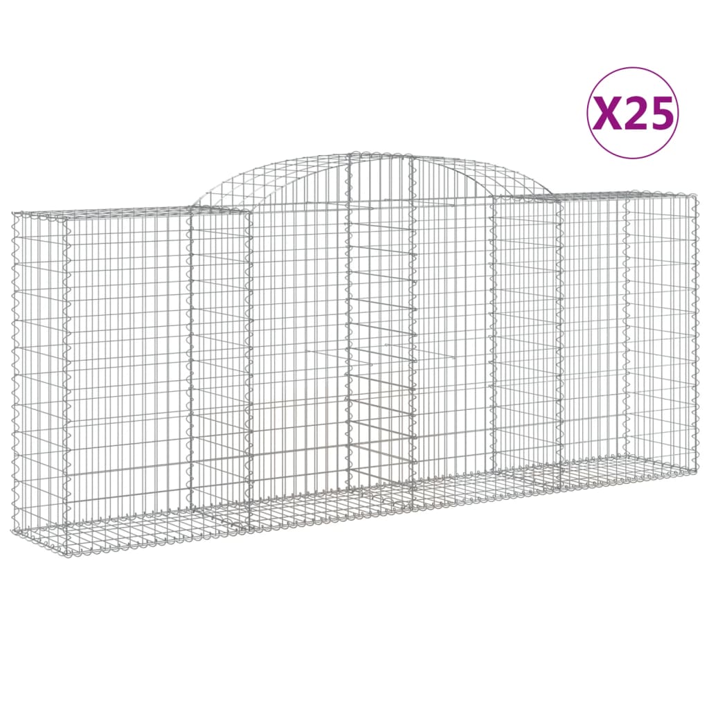 Coșuri gabion arcuite 25 buc. 300x50x120/140 cm fier galvanizat