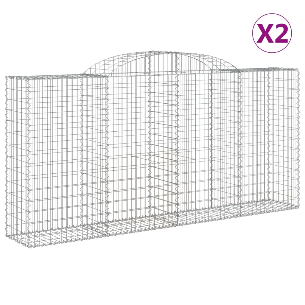 Coșuri gabion arcuite 2 buc. 300x50x140/160cm fier galvanizat