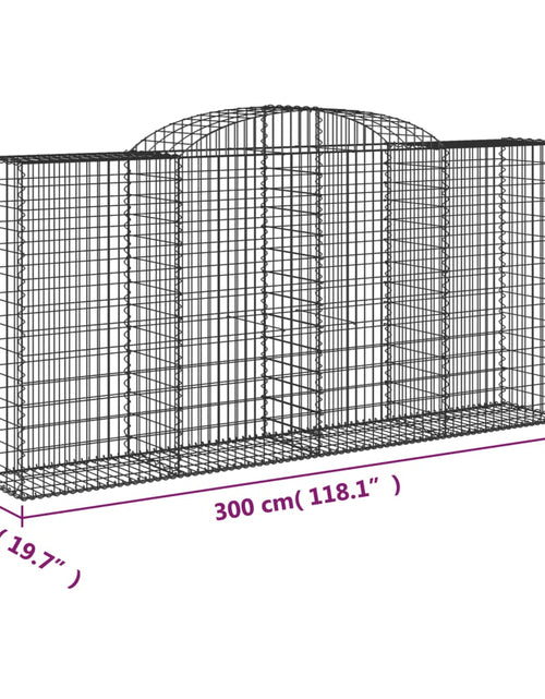 Încărcați imaginea în vizualizatorul Galerie, Coșuri gabion arcuite 7 buc, 300x50x140/160cm, fier galvanizat
