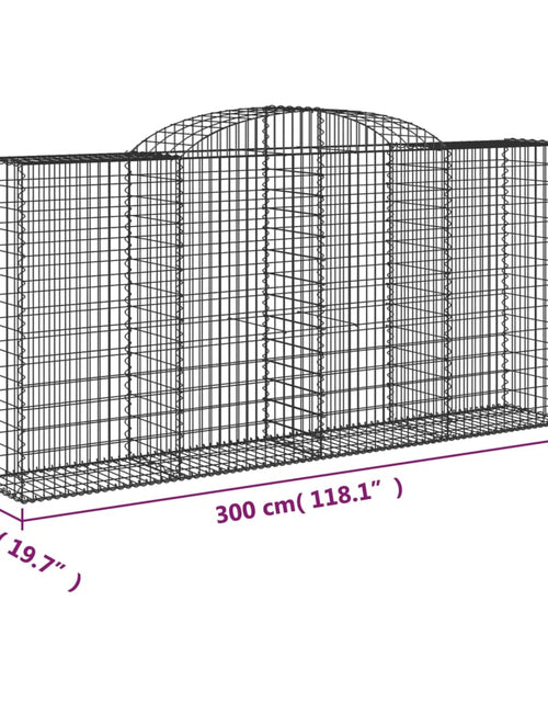 Загрузите изображение в средство просмотра галереи, Coșuri gabion arcuite 10 buc, 300x50x140/160cm, fier galvanizat
