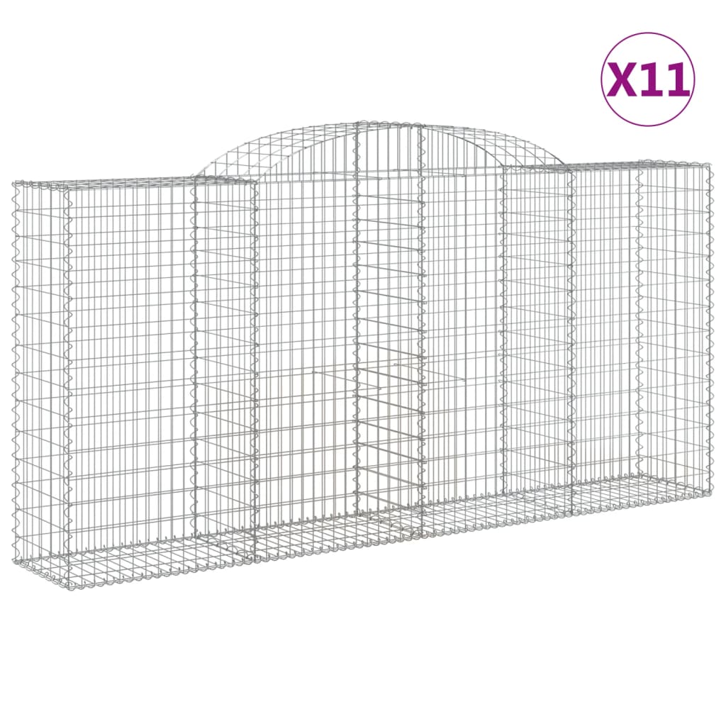 Coșuri gabion arcuite 11 buc, 300x50x140/160cm, fier galvanizat