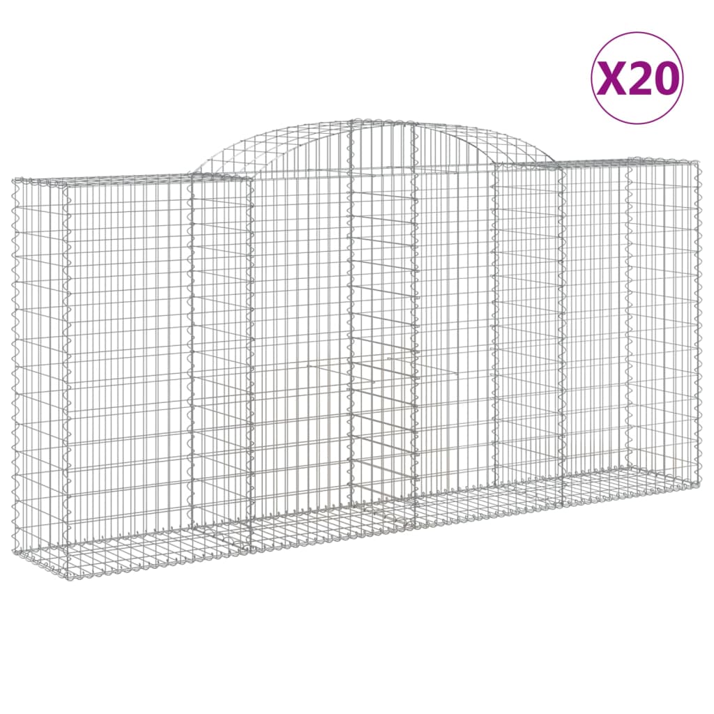 Coșuri gabion arcuite 20 buc, 300x50x140/160cm, fier galvanizat