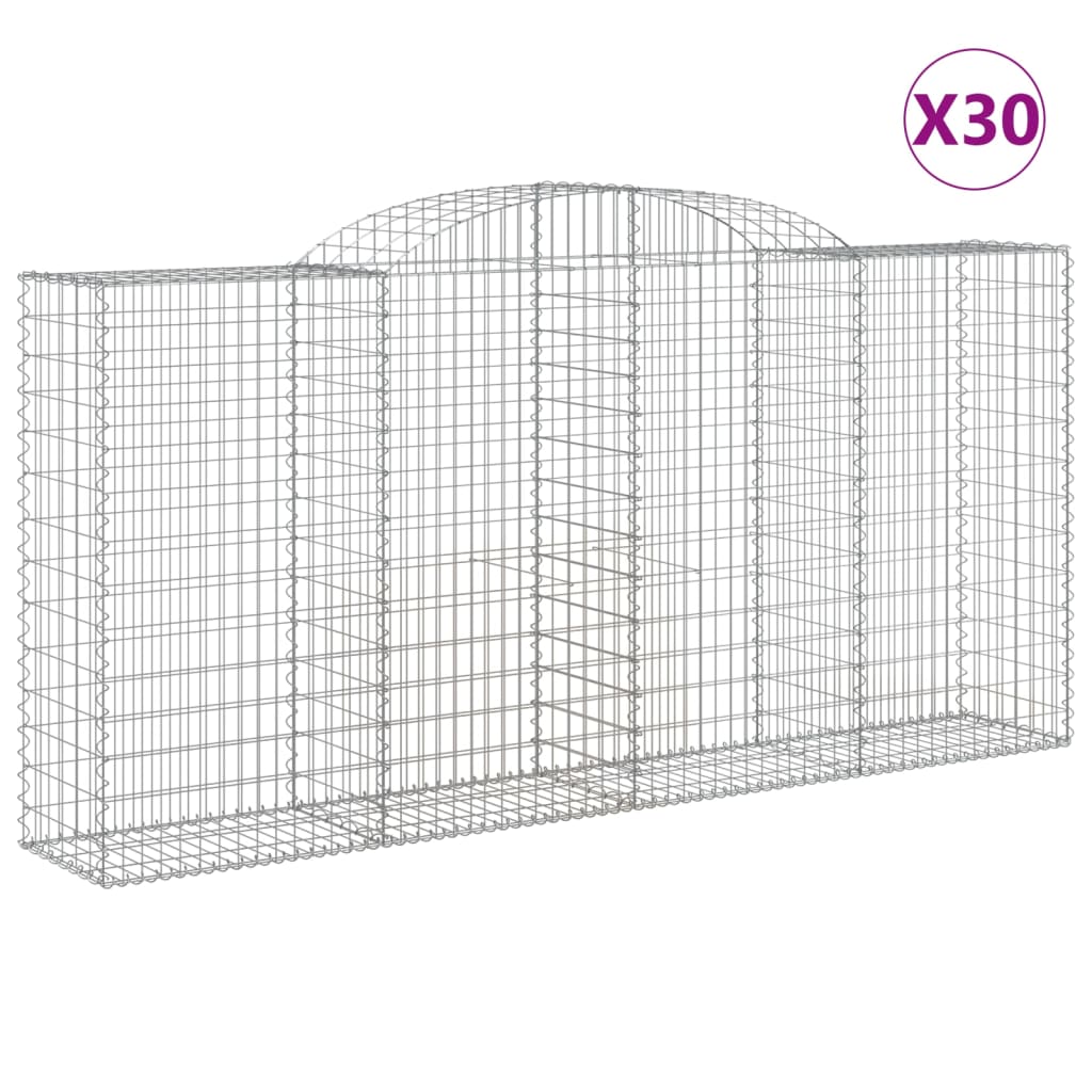 Coșuri gabion arcuite 30 buc, 300x50x140/160cm, fier galvanizat