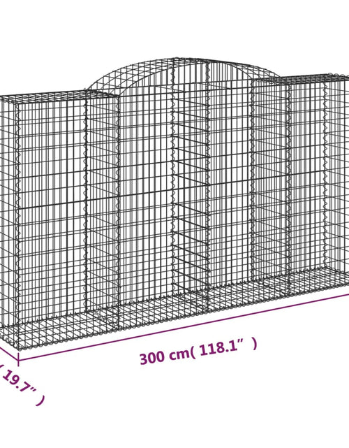 Загрузите изображение в средство просмотра галереи, Coșuri gabion arcuite 7 buc, 300x50x160/180 cm, fier galvanizat
