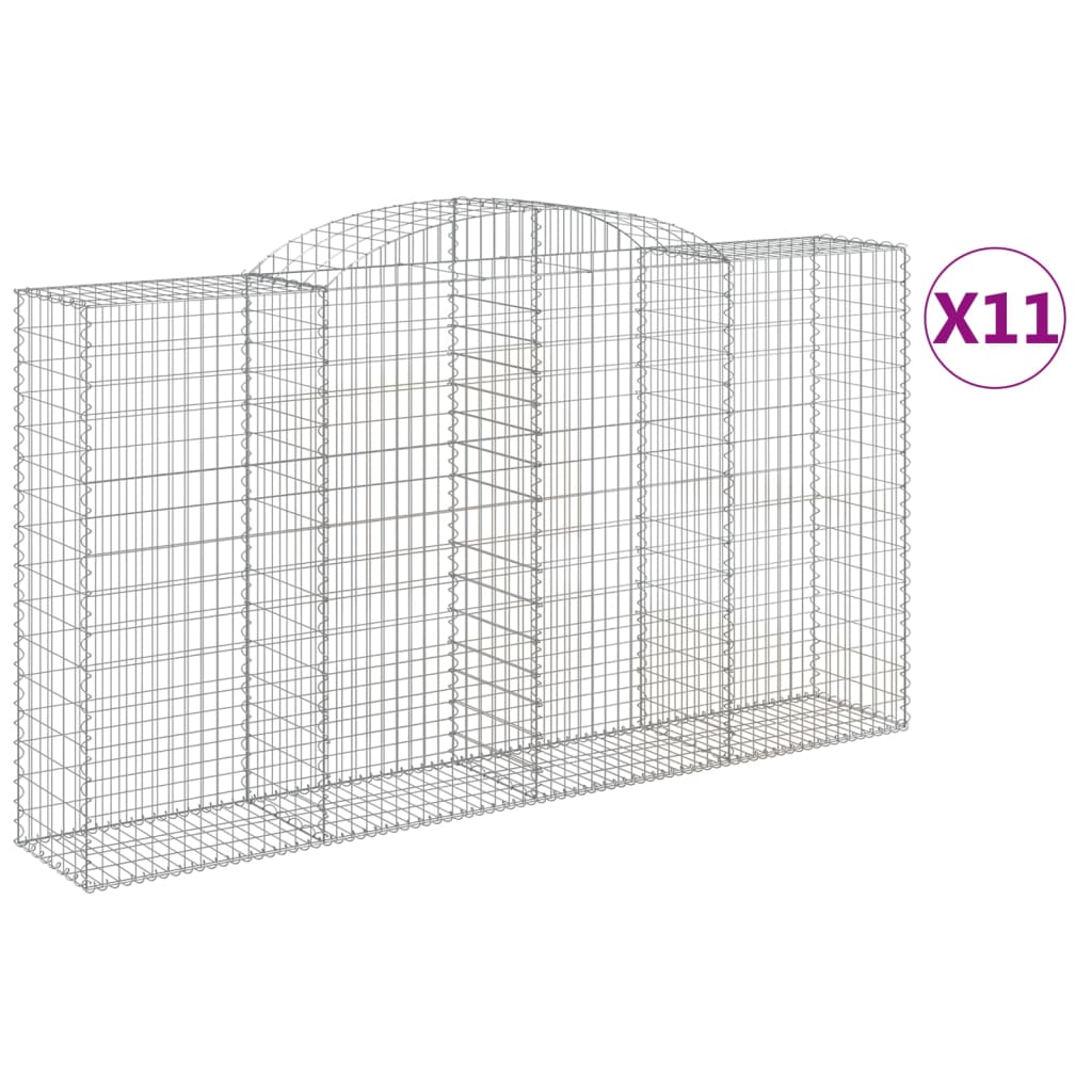 Coșuri gabion arcuite 11 buc, 300x50x160/180cm, fier galvanizat