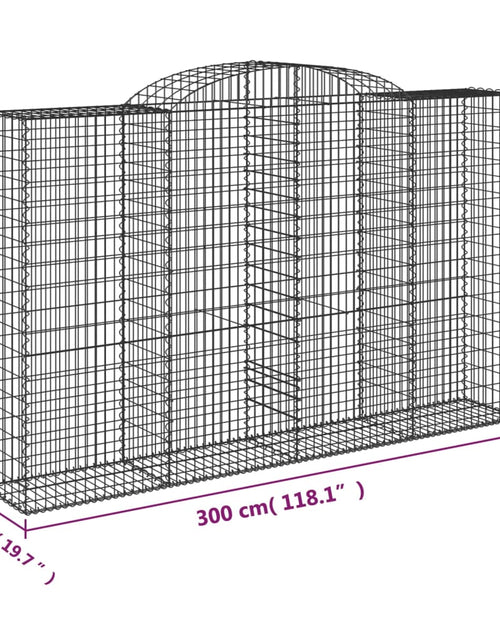 Загрузите изображение в средство просмотра галереи, Coșuri gabion arcuite 2 buc, 300x50x180/200 cm, fier galvanizat
