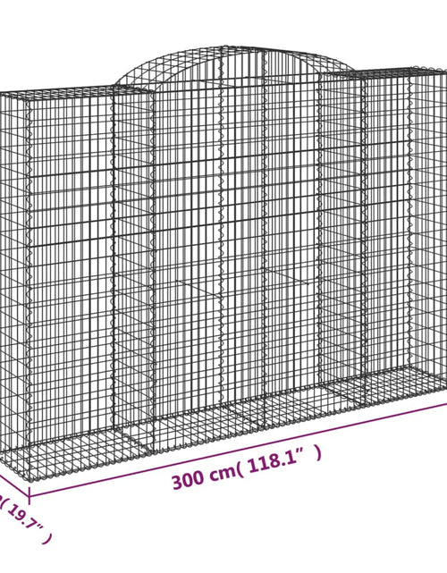 Загрузите изображение в средство просмотра галереи, Coșuri gabion arcuite 2 buc. 300x50x200/220 cm, fier galvanizat
