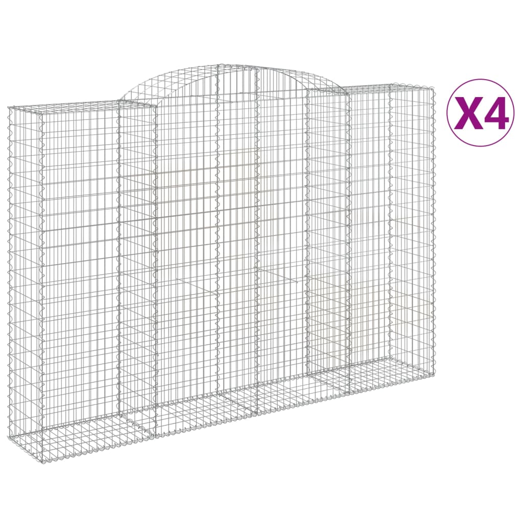 Coșuri gabion arcuite 4 buc. 300x50x200/220 cm, fier galvanizat