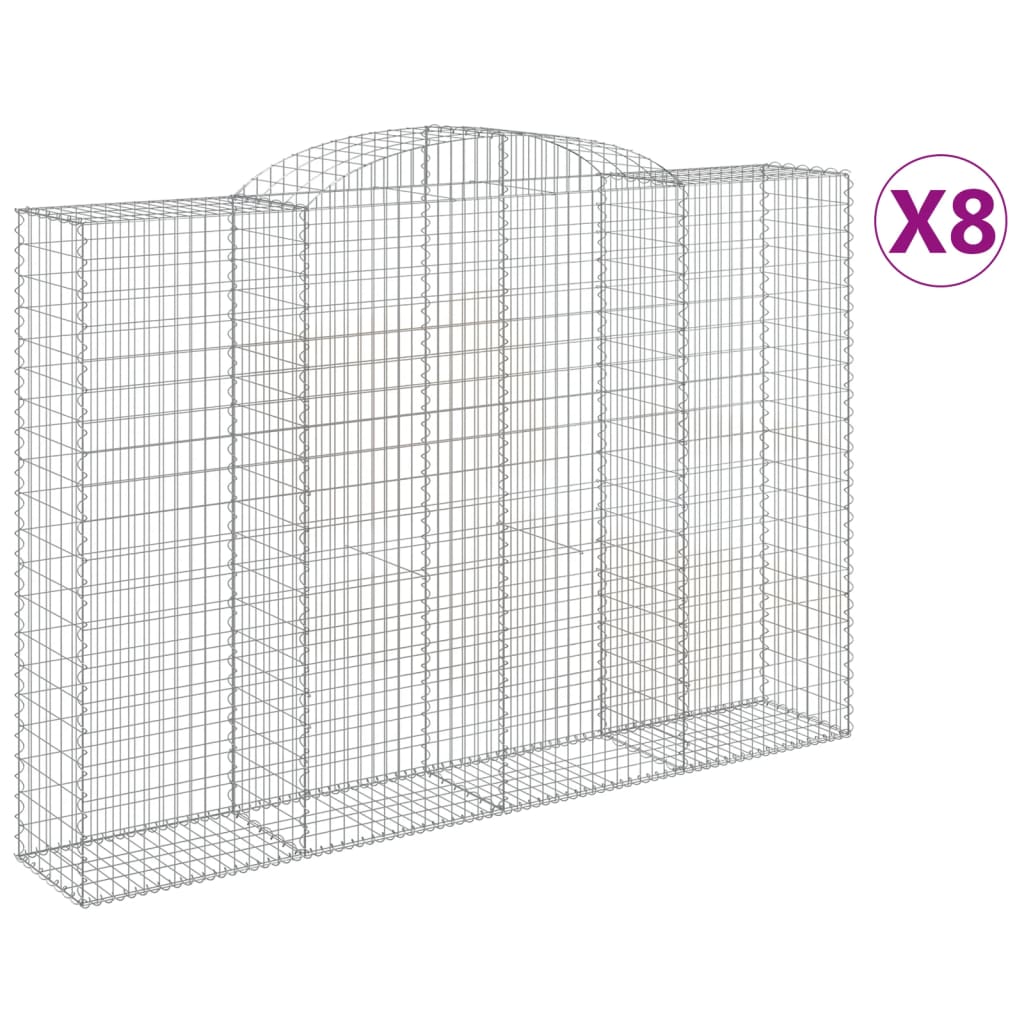 Coșuri gabion arcuite 8 buc. 300x50x200/220 cm fier galvanizat