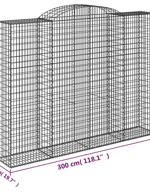 Încărcați imaginea în vizualizatorul Galerie, Coșuri gabion arcuite, 2 buc, 300x50x220/240cm, fier galvanizat
