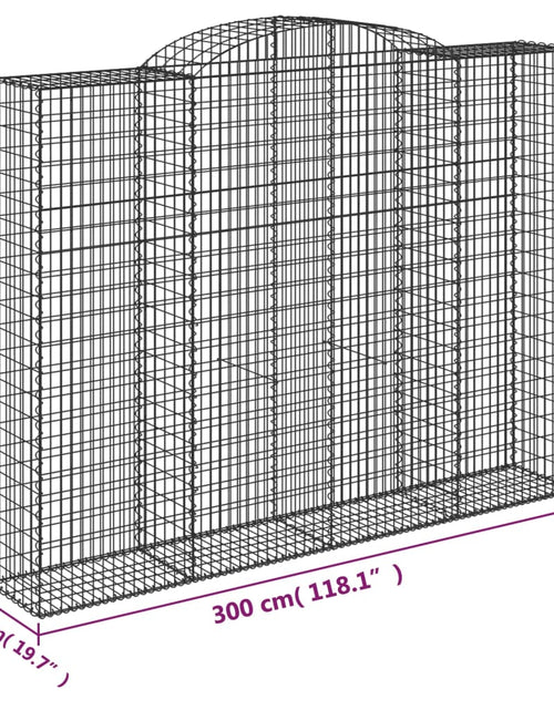 Încărcați imaginea în vizualizatorul Galerie, Coșuri gabion arcuite, 3 buc, 300x50x220/240cm, fier galvanizat
