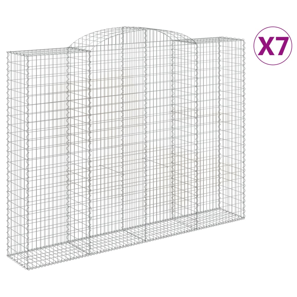 Coșuri gabion arcuite, 7 buc, 300x50x220/240cm, fier galvanizat