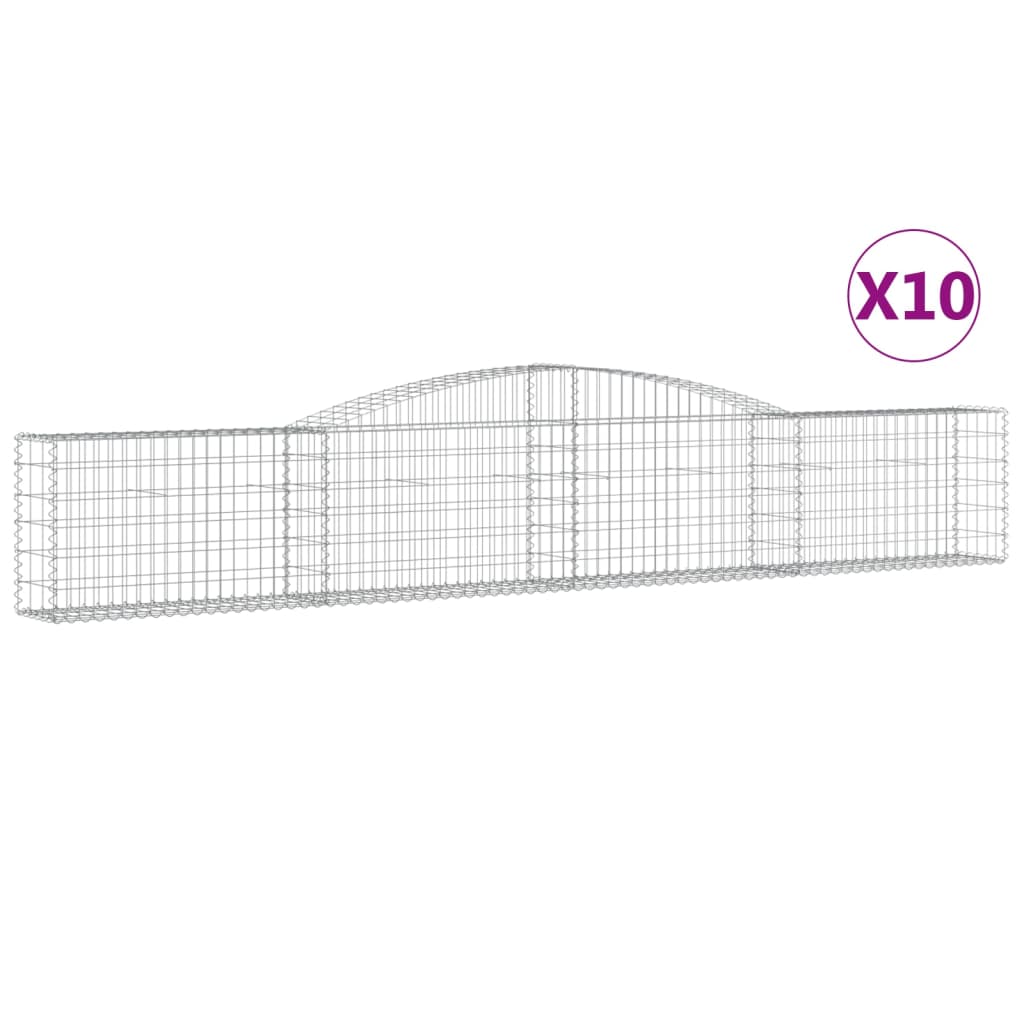 Coșuri gabion arcuite 10 buc, 400x30x60/80 cm, fier galvanizat