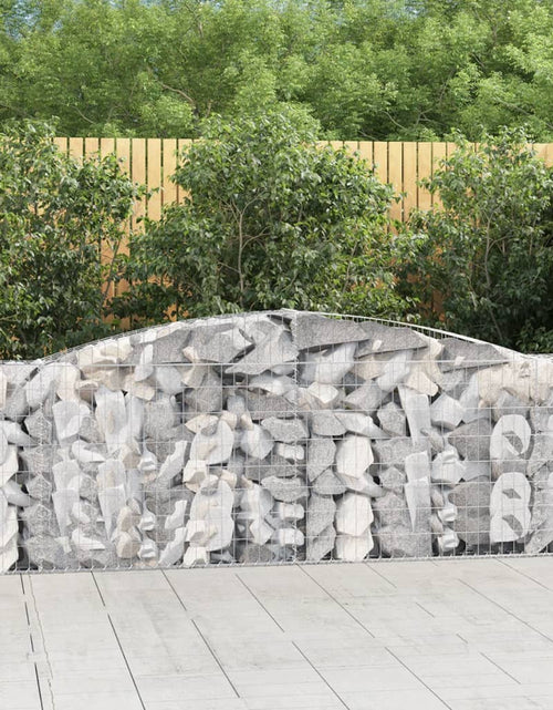 Încărcați imaginea în vizualizatorul Galerie, Coșuri gabion arcuite 2 buc, 400x30x80/100 cm, fier galvanizat
