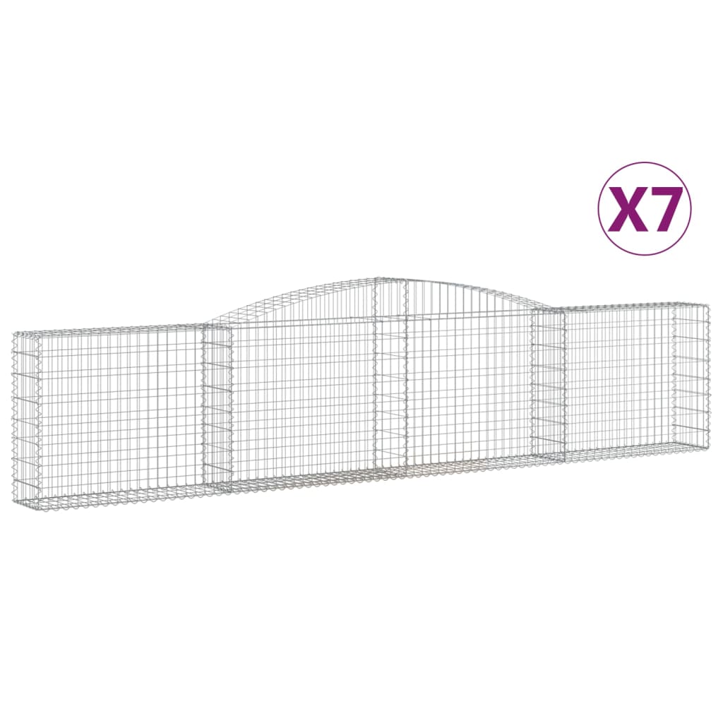 Coșuri gabion arcuite 7 buc, 400x30x80/100 cm, fier galvanizat