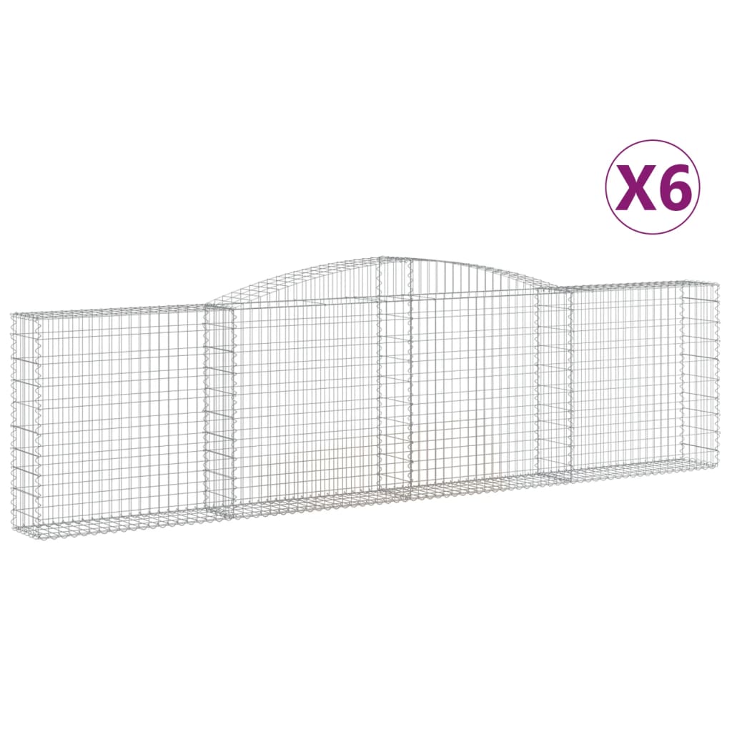 Coșuri gabion arcuite 6 buc, 400x30x100/120 cm fier galvanizat