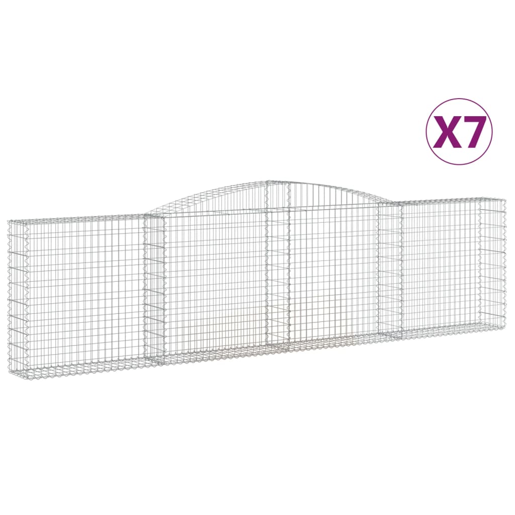 Coșuri gabion arcuite 7 buc, 400x30x100/120 cm fier galvanizat