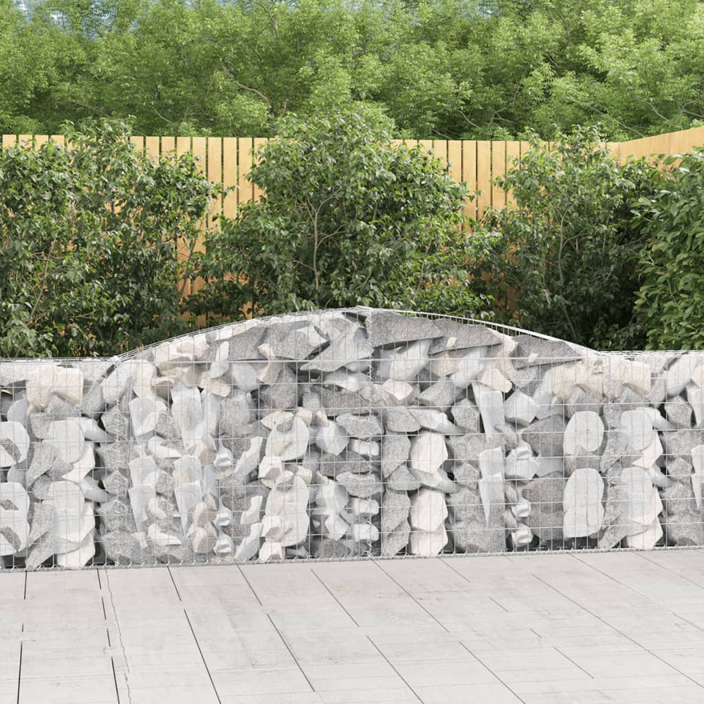 Coșuri gabion arcuite 9 buc, 400x30x100/120 cm fier galvanizat