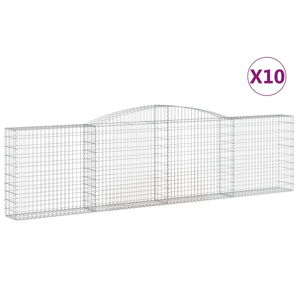 Coșuri gabion arcuite 10 buc, 400x30x100/120 cm fier galvanizat