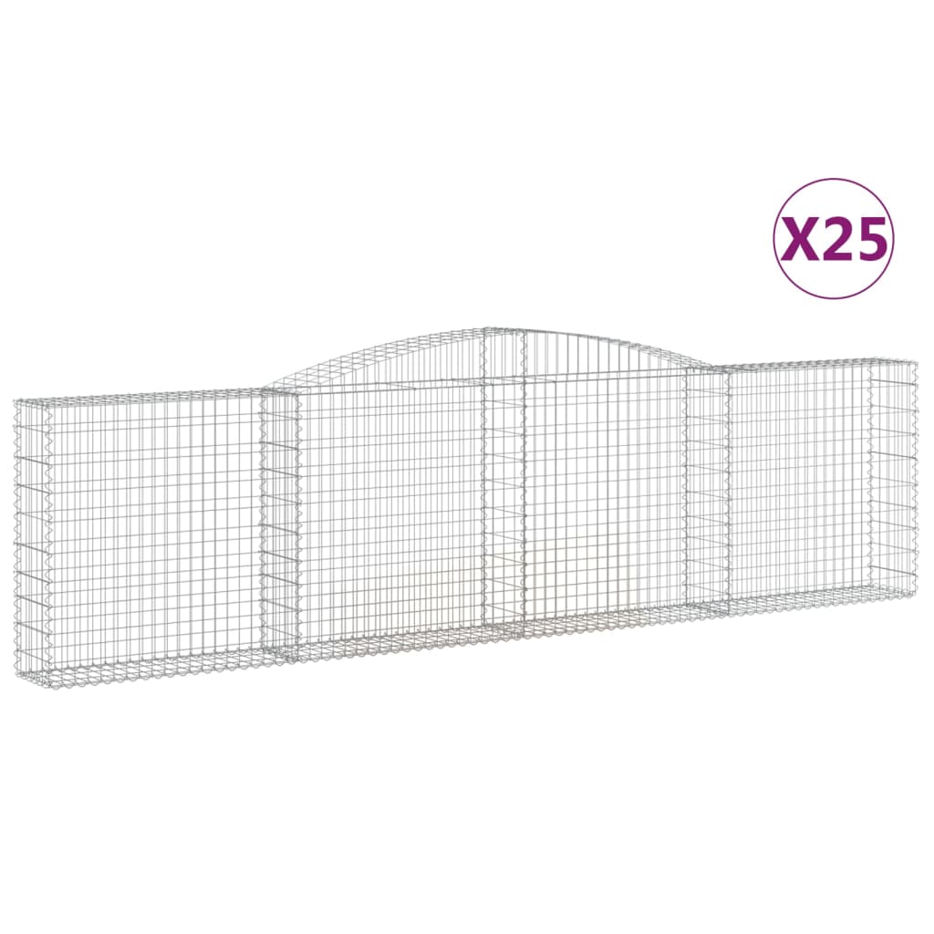 Coșuri gabion arcuite 25 buc, 400x30x100/120 cm fier galvanizat