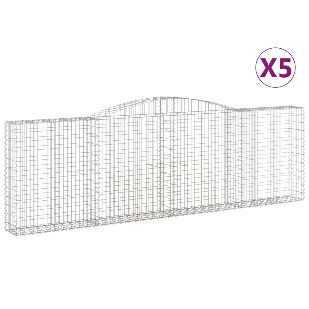 Coșuri gabion arcuite 5 buc. 400x30x120/140cm fier galvanizat