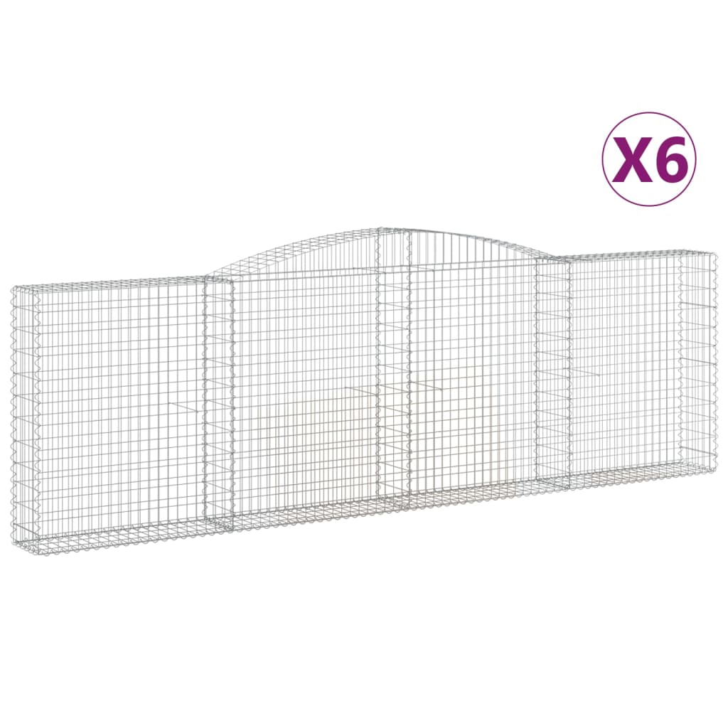 Coșuri gabion arcuite 6 buc. 400x30x120/140 cm fier galvanizat