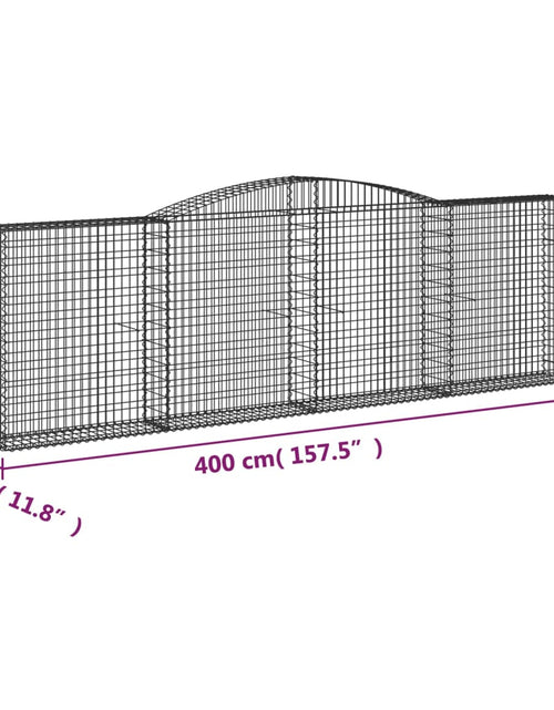 Загрузите изображение в средство просмотра галереи, Coșuri gabion arcuite 6 buc. 400x30x120/140 cm fier galvanizat
