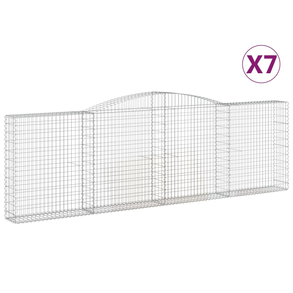 Coșuri gabion arcuite 7 buc. 400x30x120/140 cm fier galvanizat