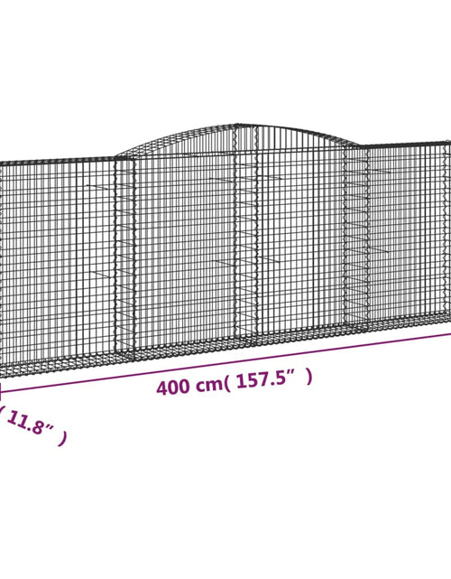 Încărcați imaginea în vizualizatorul Galerie, Coșuri gabion arcuite 2 buc, 400x30x140/160 cm, fier galvanizat
