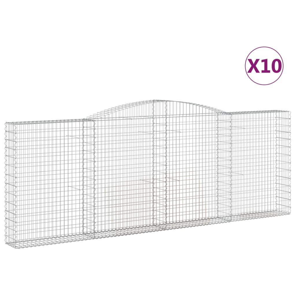 Coșuri gabion arcuite 10 buc. 400x30x140/160 cm fier galvanizat