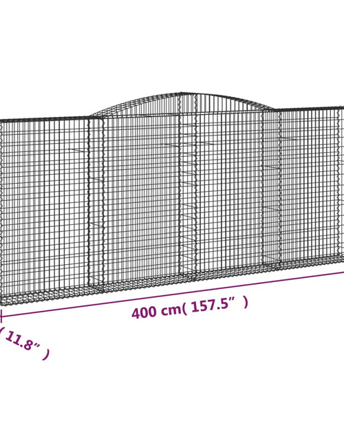 Загрузите изображение в средство просмотра галереи, Coșuri gabion arcuite 3 buc. 400x30x160/180 cm fier galvanizat
