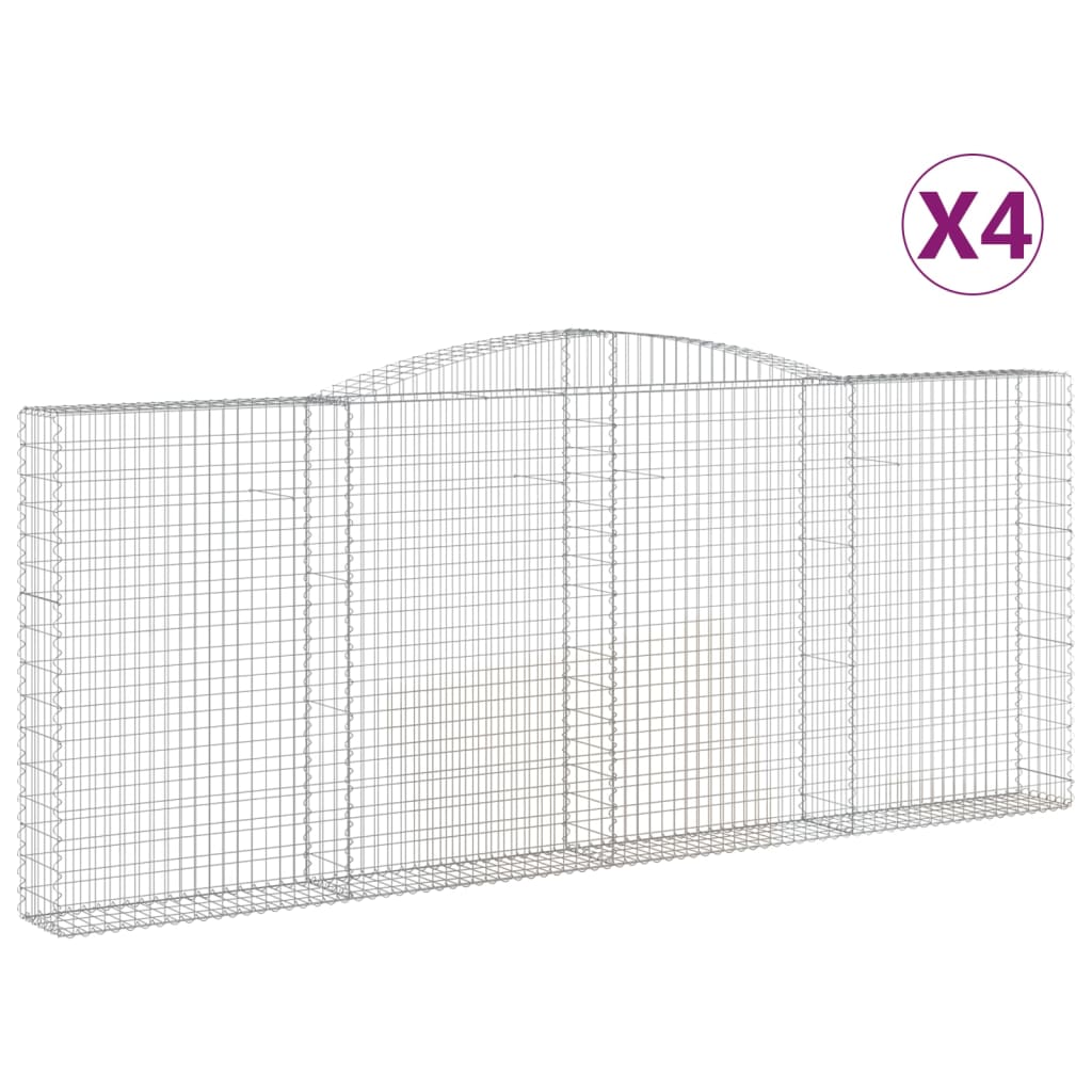 Coșuri gabion arcuite 4 buc. 400x30x160/180 cm fier galvanizat