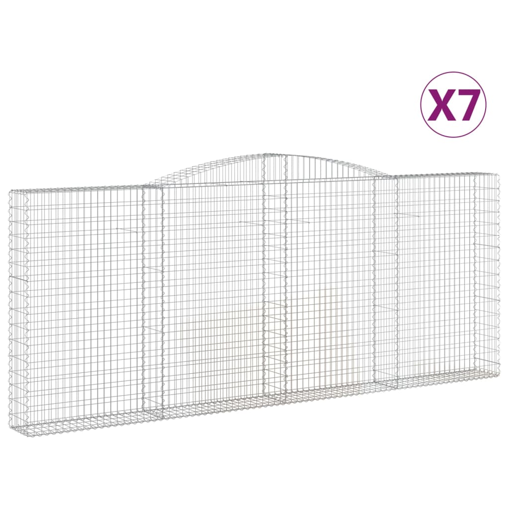 Coșuri gabion arcuite 7 buc. 400x30x160/180 cm fier galvanizat