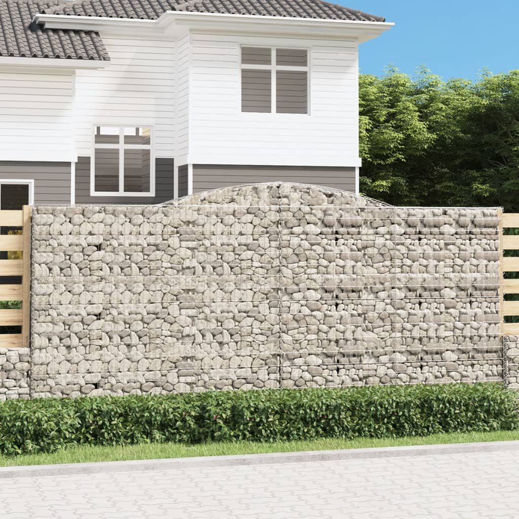 Coșuri gabion arcuite 3 buc, 400x30x180/200 cm, fier galvanizat