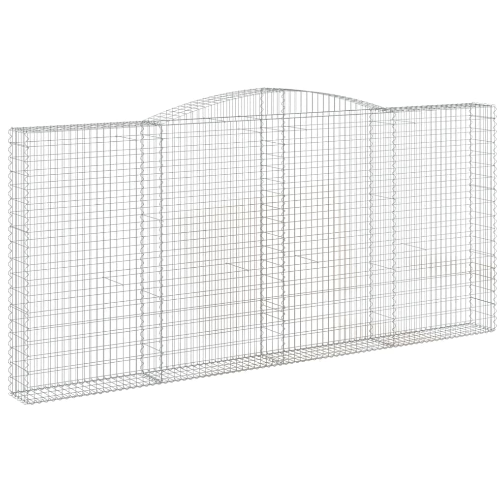 Coșuri gabion arcuite 6 buc, 400x30x180/200 cm, fier galvanizat