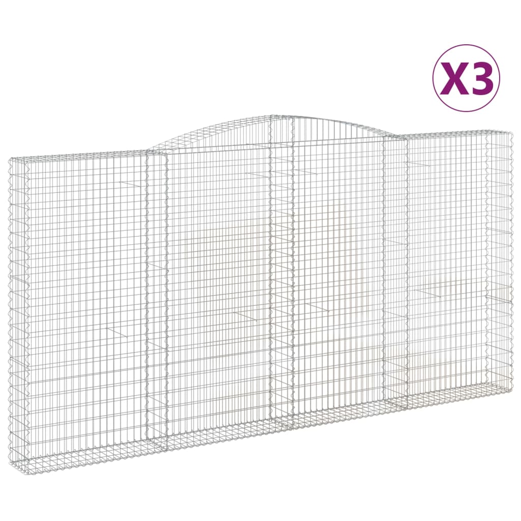 Coșuri gabion arcuite 3 buc. 400x30x200/220 cm fier galvanizat