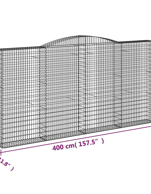 Загрузите изображение в средство просмотра галереи, Coșuri gabion arcuite 6 buc. 400x30x200/220 cm fier galvanizat
