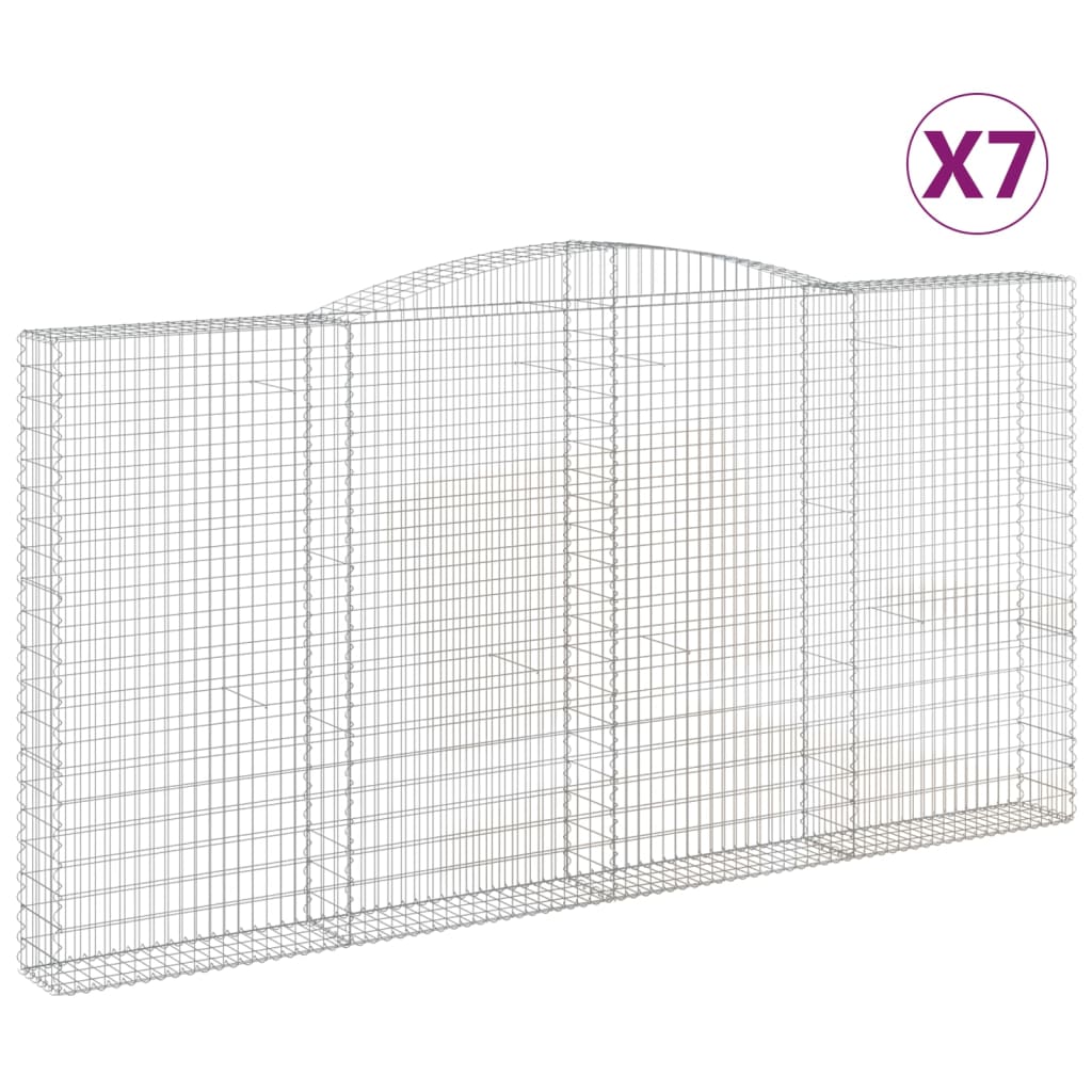 Coșuri gabion arcuite 7 buc. 400x30x200/220 cm fier galvanizat