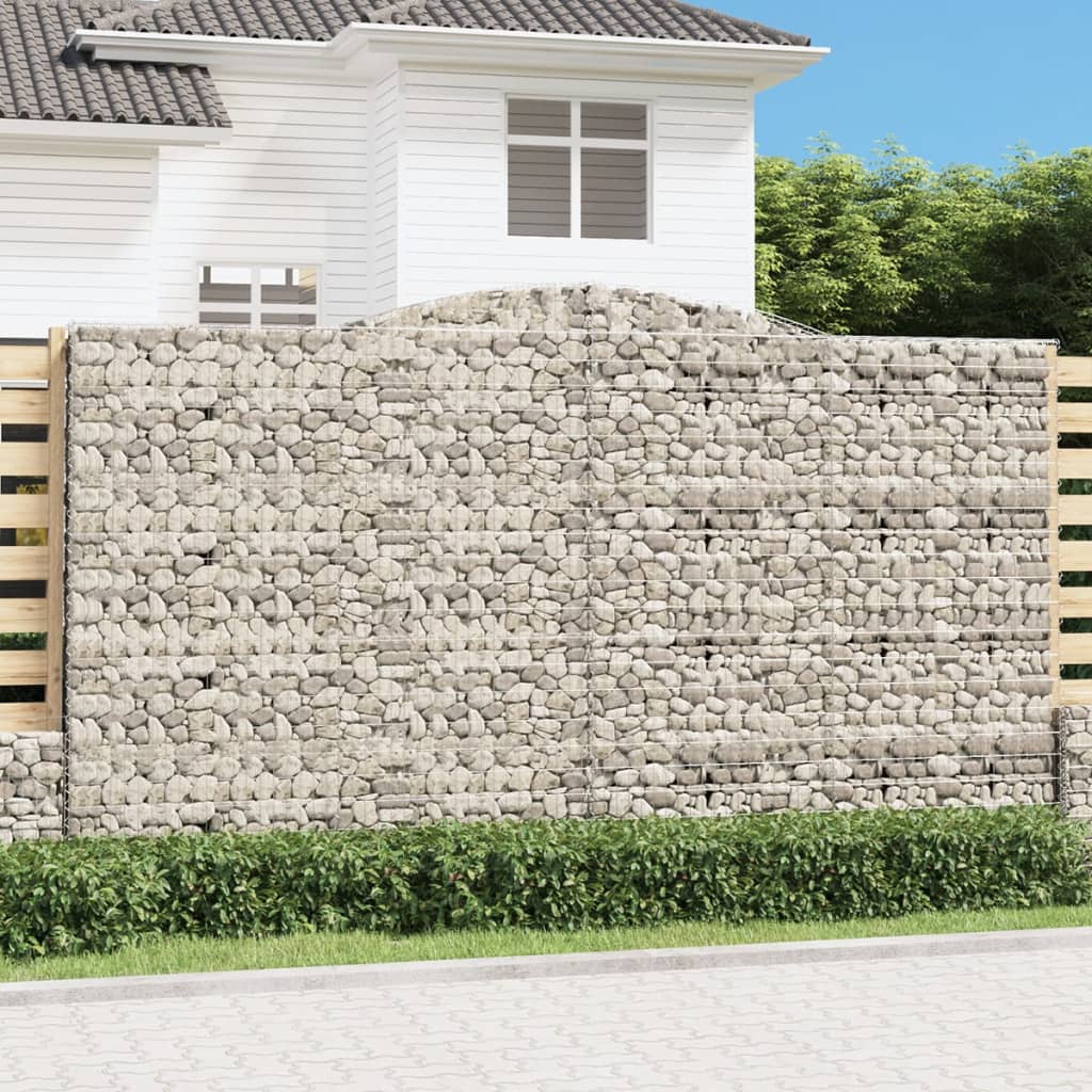 Coșuri gabion arcuite, 2 buc, 400x30x220/240cm, fier galvanizat