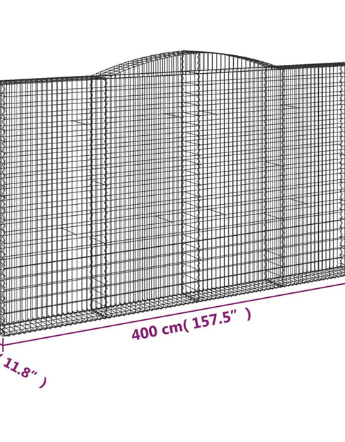 Încărcați imaginea în vizualizatorul Galerie, Coșuri gabion arcuite, 5 buc, 400x30x220/240cm, fier galvanizat
