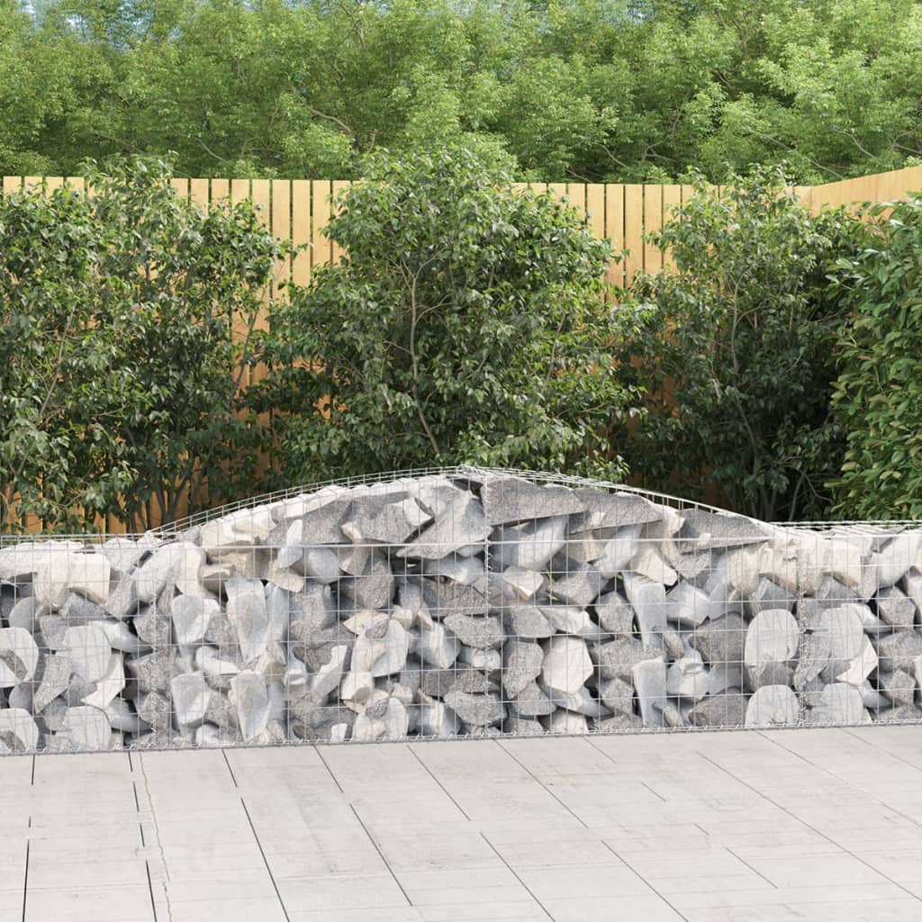 Coșuri gabion arcuite 2 buc, 400x50x60/80 cm, fier galvanizat