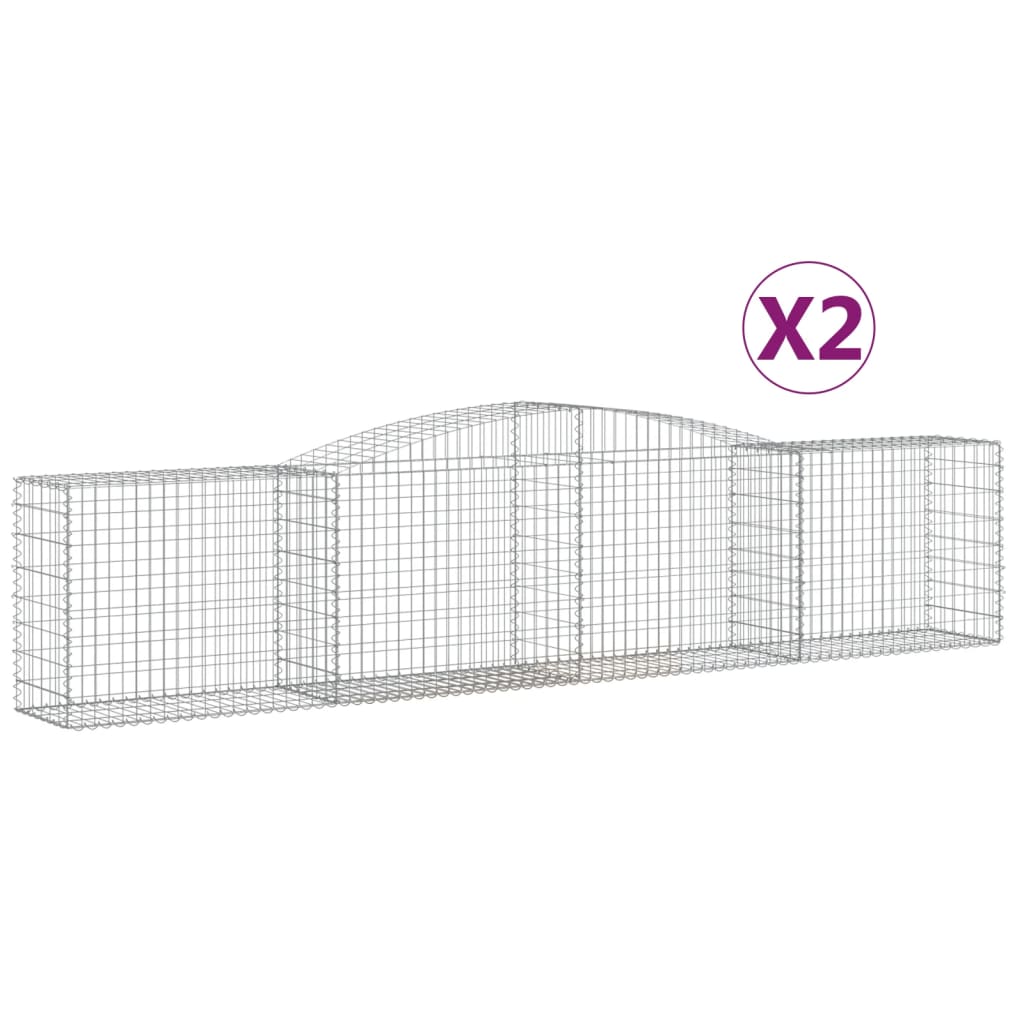 Coșuri gabion arcuite 2 buc, 400x50x80/100 cm, fier galvanizat